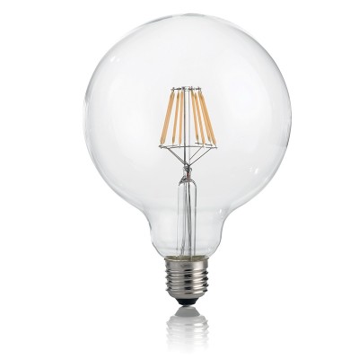 Bec LED E27 8W GLOBO D125 TRASPARENTE 3000K