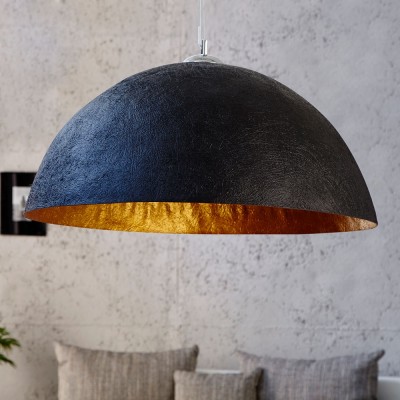 Lustra din fibra de sticla Glow 70cm, negru/ auriu