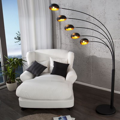 Lampadar Five Lights negru/ auriu