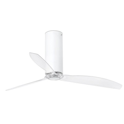 Ventilator cu telecomanda Tube alb lucios / transparent