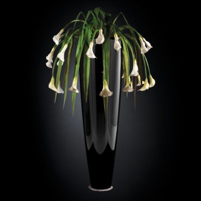 Aranjament floral PARIS IN SHINY VASE, negru 210cm