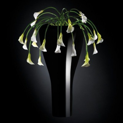 Aranjament floral LOS ANGELES IN SHINY VASE, negru 160cm