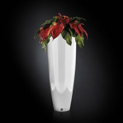 Aranjament floral MIAMI IN SHINY VASE, alb 135cm