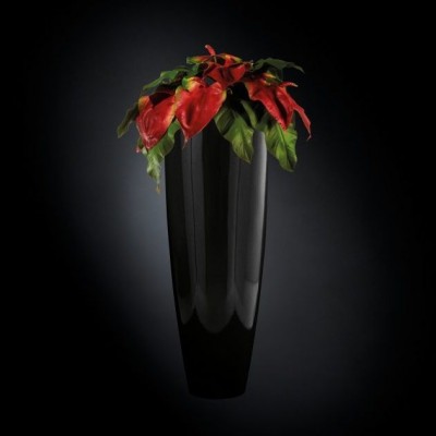 Aranjament floral MIAMI IN SHINY VASE, negru 135cm