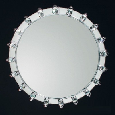 Oglinda eleganta decorata cu cristale Lauro crom, 47cm