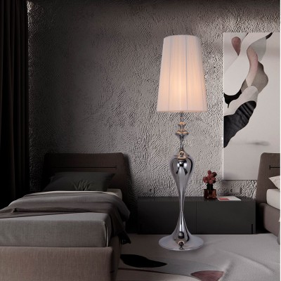 Lampadar elegant Lucie argintiu/ alb
