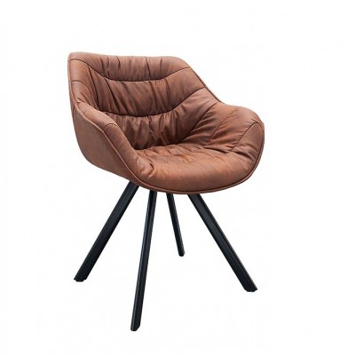 Scaun design retro Dutch Comfort, maro antic