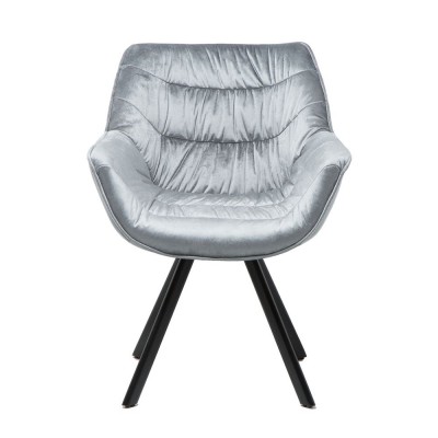 Scaun design retro Dutch Comfort, catifea gri