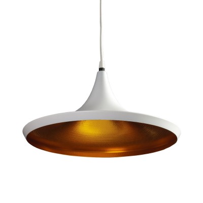 Lustra / Pendul metal design retro CHINK alb/auriu