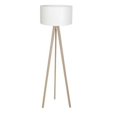 Lampadar cu trepied din lemn design modern Tripod alb