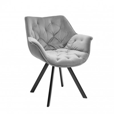 Scaun design retro Dutch Comfort, catifea gri