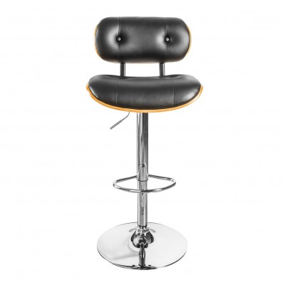 Scaun bar design deosebit Classico 115cm, negru/ nuc