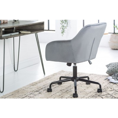 Scaun de birou elegant Dutch Comfort, catifea gri