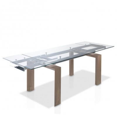 Masa dining extensibila design modern Walnut, 160-240x90cm