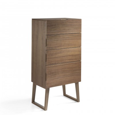 Dulapior elegant cu 4 sertare, design modern Walnut