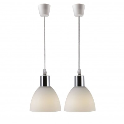 Set de 2 Pendule design modern minimalist Ray crom/alb