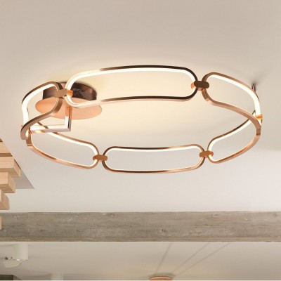 Lustra LED aplicata design ultra-modern Ø80cm Colette auriu roze