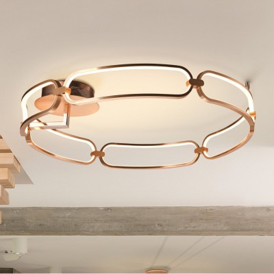 Lustra LED aplicata design ultra-modern Ø80cm Colette auriu roze