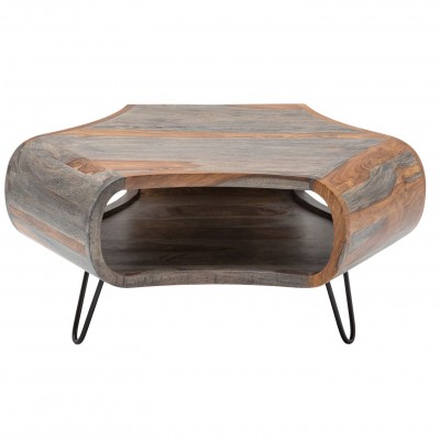 Masuta design deosebit Organic Living 60cm Sheesham gri