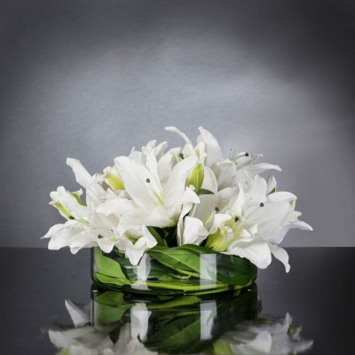 Aranjament floral design LUX ETERNITY ROUND LILIUM