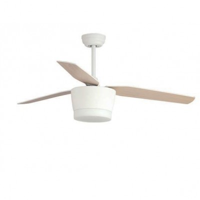 Lustra LED cu ventilator si telecomanda design modern Monsoon alb/artar