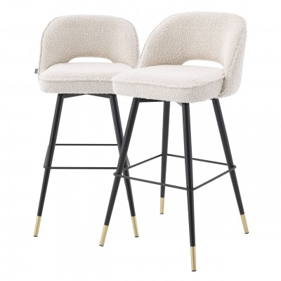 Set de 2 scaune de bar design modern LUX Cliff, crem