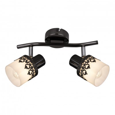 Aplica cu 2 spoturi design romantic LACEY negru/alb/crom