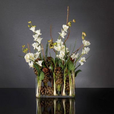 Aranjament floral design LUX ETERNITY RECTANGULAR VASE CORINTO