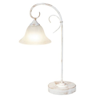 Veioza, Lampa de masa design VINTAGE, finisaj alb antic, Katherine