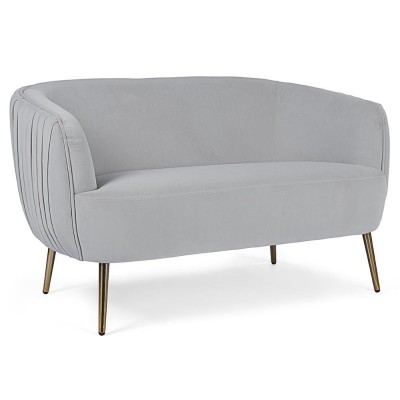 Canapea fixa 2 locuri eleganta design modern LINSAY gri deschis