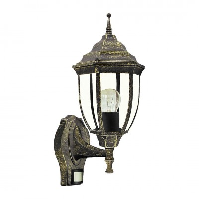 Aplica cu senzor de miscare pentru iluminat exterior cu senzor, IP43, up light, auriu antic Nizza
