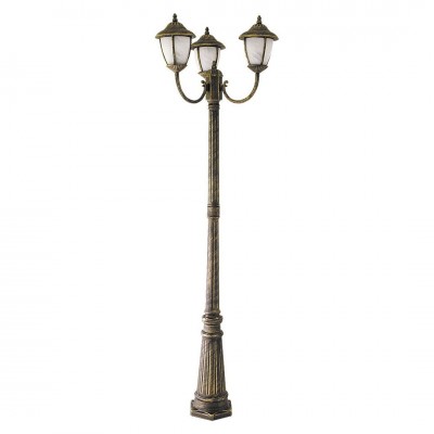 Stalp exterior cu 3 brate, H-210cm, IP43, auriu antic Madrid