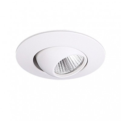 Spot LED directionabil incastrabil tavan fals YUCA ROUND TILTED alb