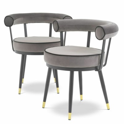 Set de 2 scaune design LUX Vico gri
