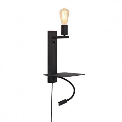 Aplica cu raft, reader LED si mufa USB Florence negru