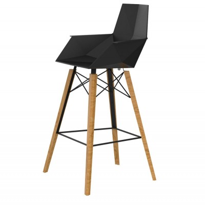 Set 4 scaune de bar cu brate de interior design modern premium FAZ CHAIR lemn