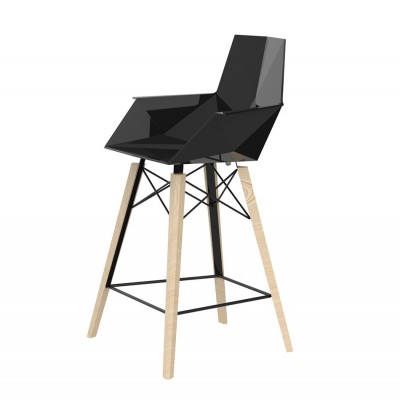 Set 4 scaune de bar cu brate de interior design modern premium FAZ CHAIR counter lemn
