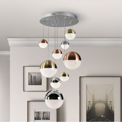 LUSTRA cu 9 pendule LED DIMABILA prin BLUETOOTH Sphere 