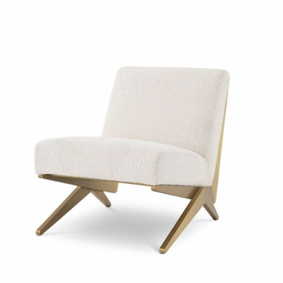 Scaun design LUX Fico boucle crem