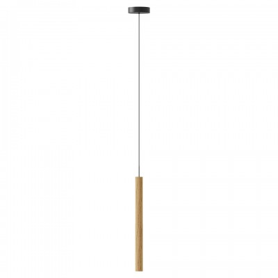 Pendul design minimalist din lemn cu spot LED încorporat Chimes tall - oak