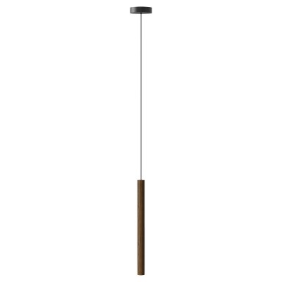 Pendul design minimalist din lemn cu spot LED încorporat Chimes tall - dark oak