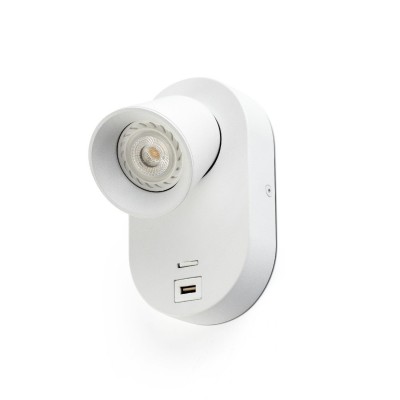 Aplica perete moderna cu USB charger CORB alba 