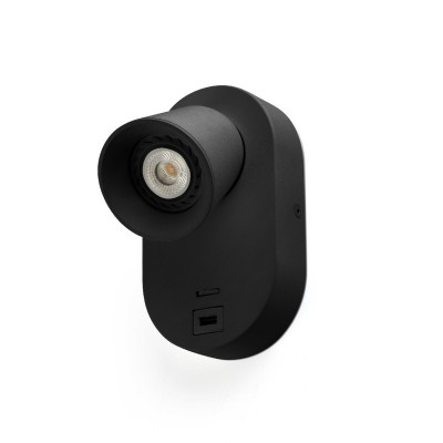 Aplica perete moderna cu USB charger CORB neagra