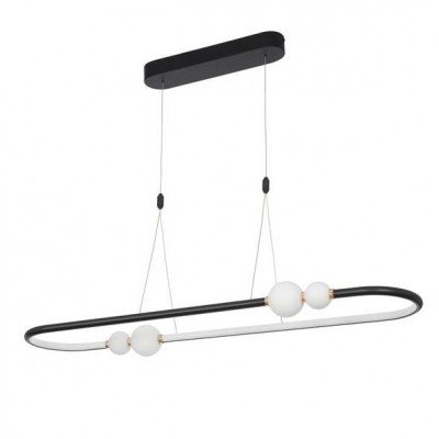 Lustra LED dimabila cu telecomanda design modern Celia negru