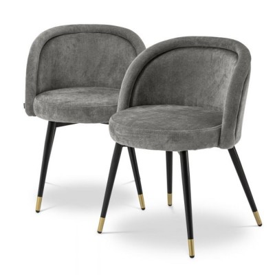 Set de 2 scaune design LUX Chloe, gri