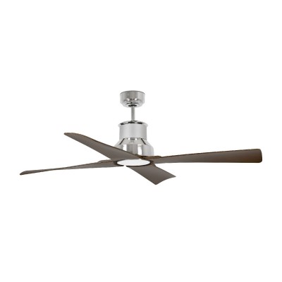 Lustra LED cu Ventilator si telecomanda design modern IP44 WINCHE crom/maro