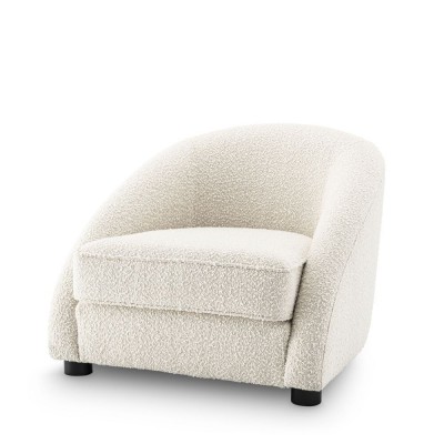 Fotoliu elegant design LUX Cruz, boucle crem