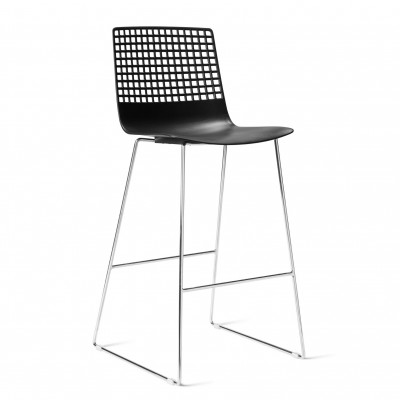 Set de 2 scaune de bar din polipropilena si metal WIRE SLED-BASE STOOL