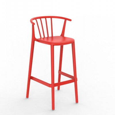 Set de 2 scaune bar, interior / exterior din polipropilena WOODY High stool