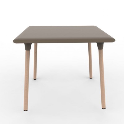Masa de interior din polipropilena si lemn,  Wood New Flash Table 90x90